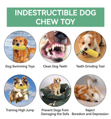 RQYUNMXI Corn Dog Toy with serrated teeth design for horizontal and vertical cleaning.