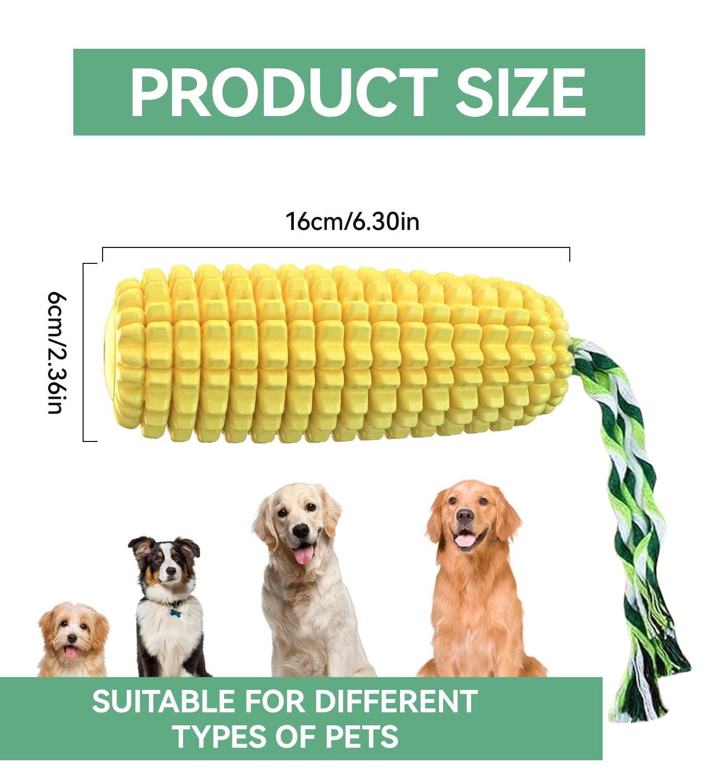RQYUNMXI Corn Dog Toy features an internal squeaker for engaging play sessions.