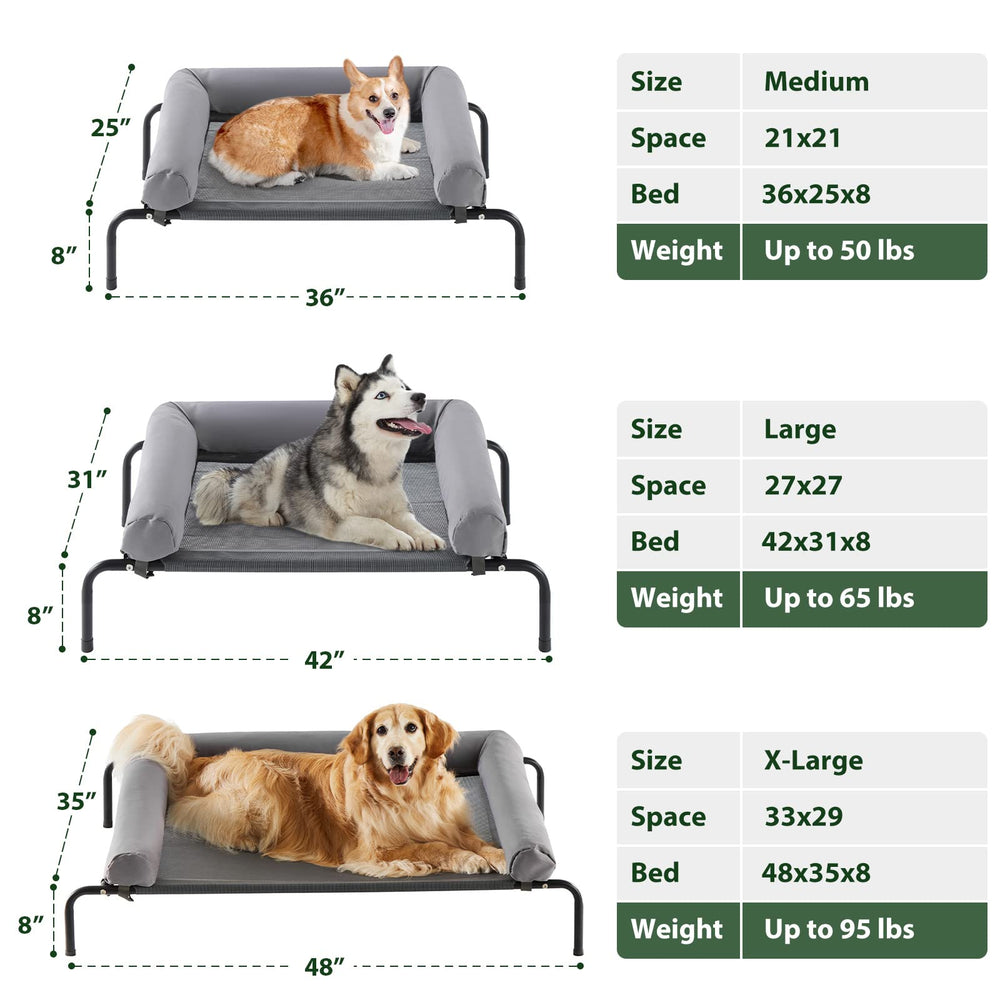 RRPETHOME metal-frame-dog-cot-structure illustrates durable, stable construction.