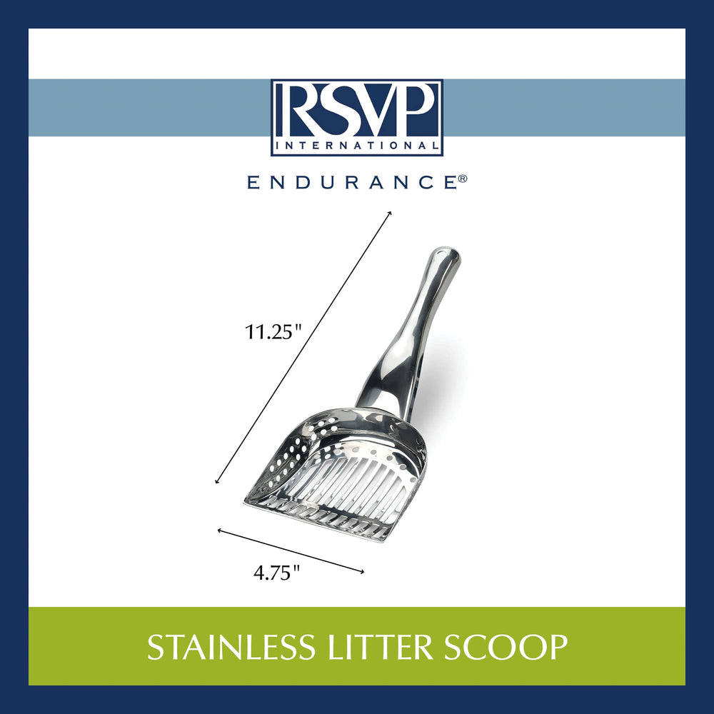 RSVP International Endurance scoop easy-clean surface cleans with soap and water after use.