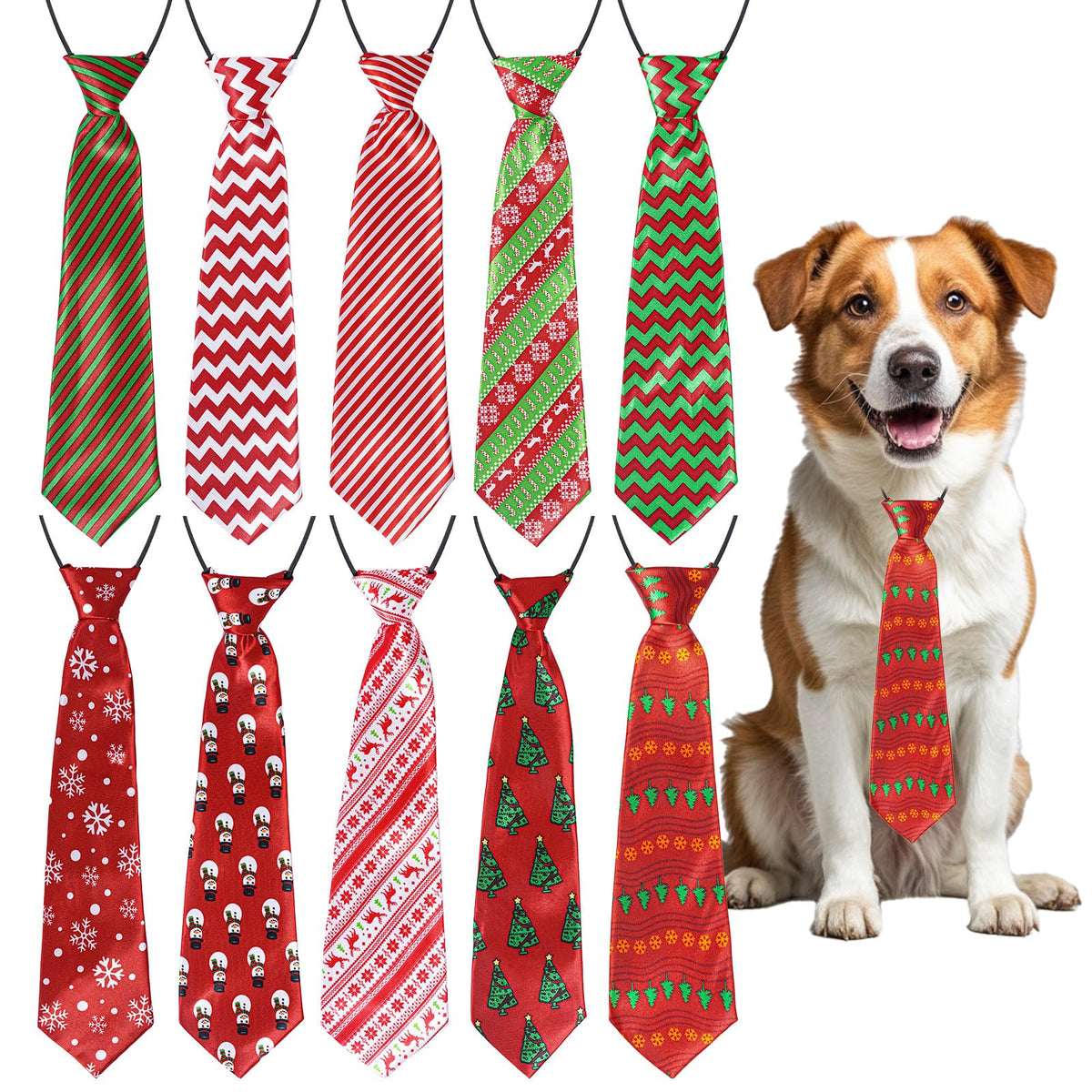 Rthjsfj Christmas dog neck tie with snowflake pattern for festive photo moments.