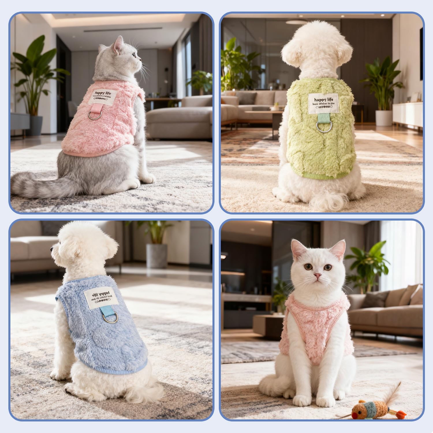 Rthjsfj fleece vest dog sweater blue lounge time image showing cozy comfort