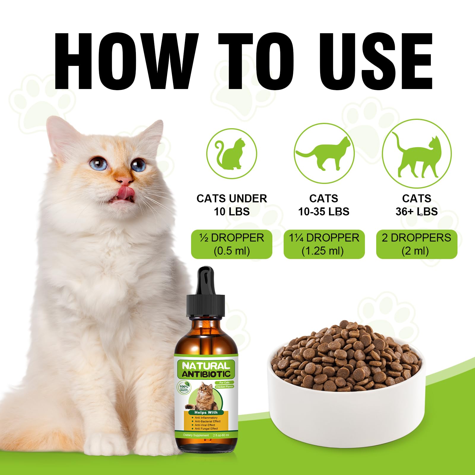 RUAKPL cat antibiotic-chicken-flavor bottle—palatable drops your cat will enjoy.