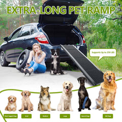 RUBLELITIE dog ramp non-slip surface provides secure footing on every step.