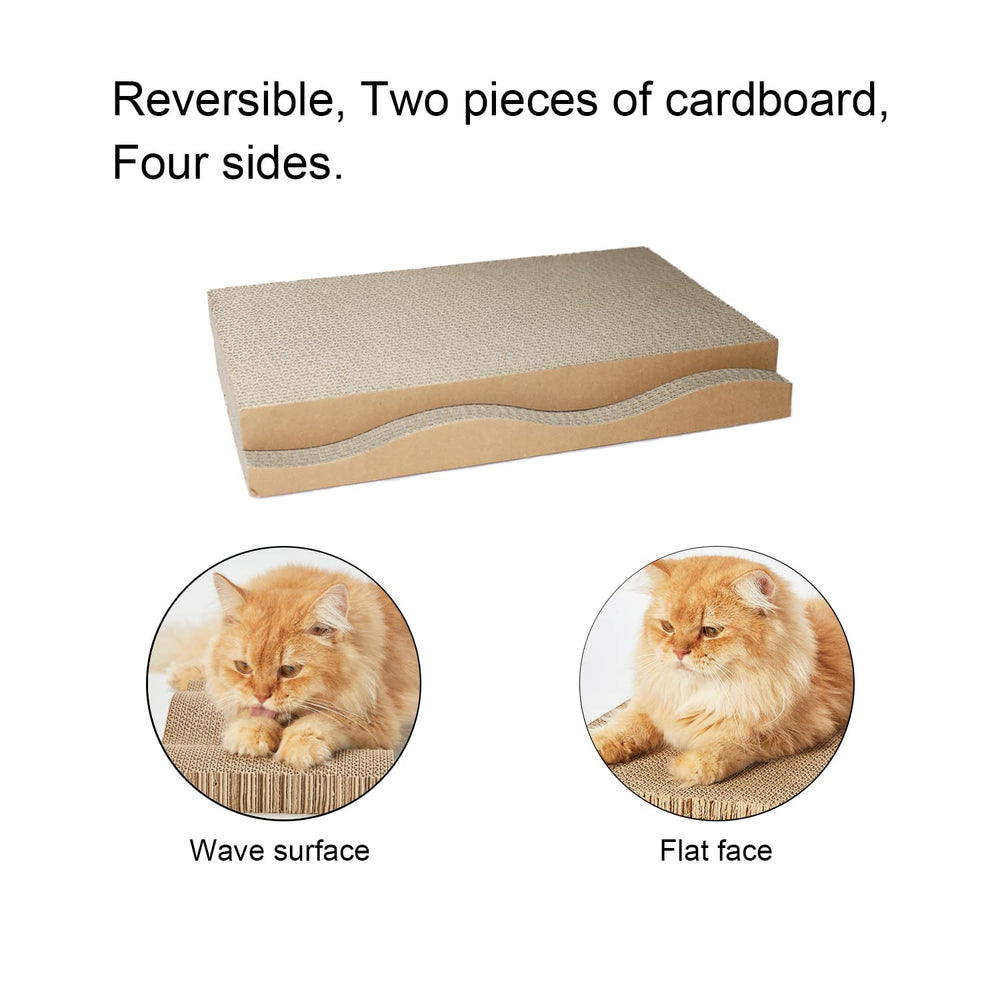 RUBMEOW scratching board with catnip included entices cats for engaging play sessions