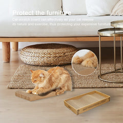 RUBMEOW cat scratch box exterior view highlighting furniture-protecting design and recyclable materials