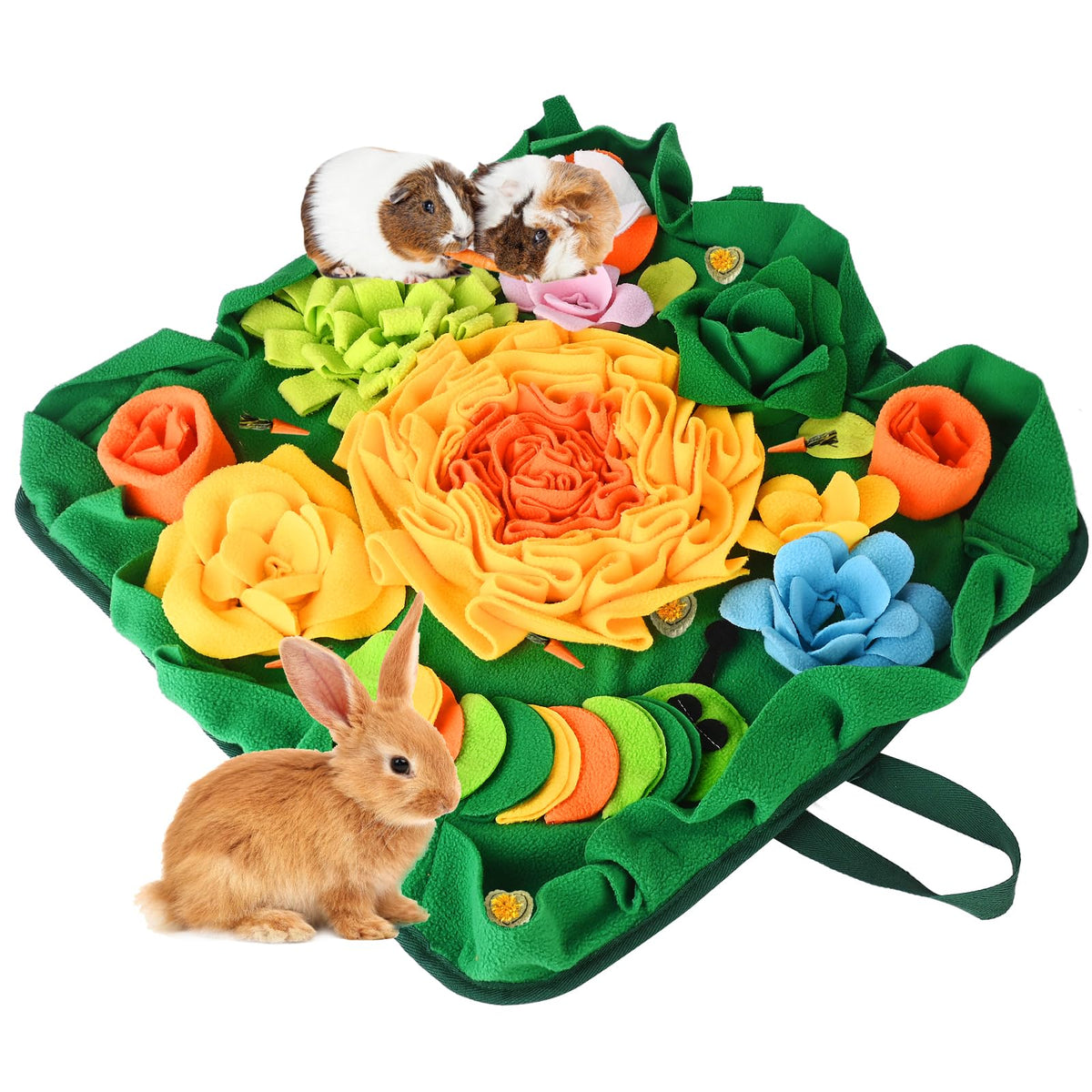 RUBYHOME rabbit-foraging-mat-20x20 image shows a soft felt surface for enrichment.