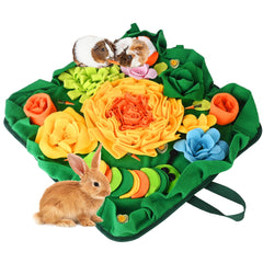 RUBYHOME rabbit-foraging-mat-20x20 image shows a soft felt surface for enrichment.