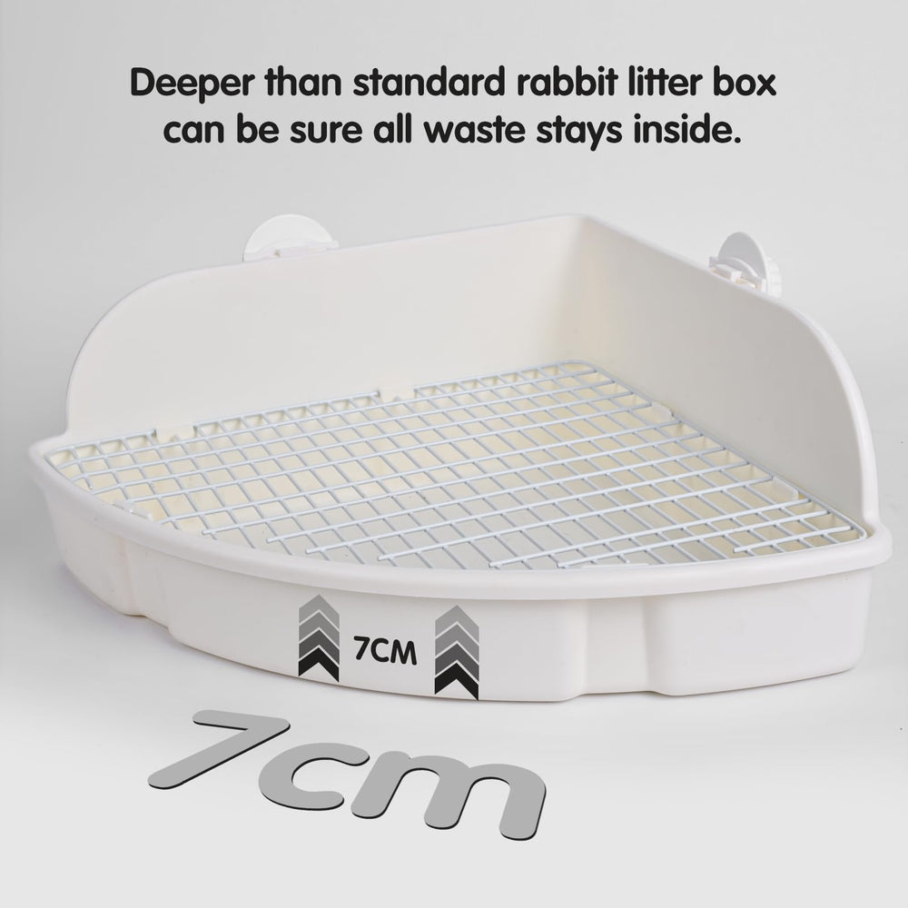 RubyHome litter box with detachable grid for quick, thorough cleaning.