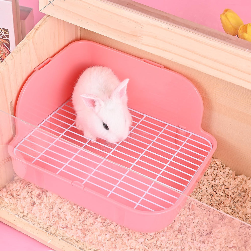 RUBYHOME rabbit litter box 11-4 inch dimensions fit compact cages.