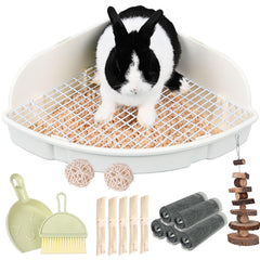 RubyHome rabbit litter box inside view shows roomy interior for larger bunnies.