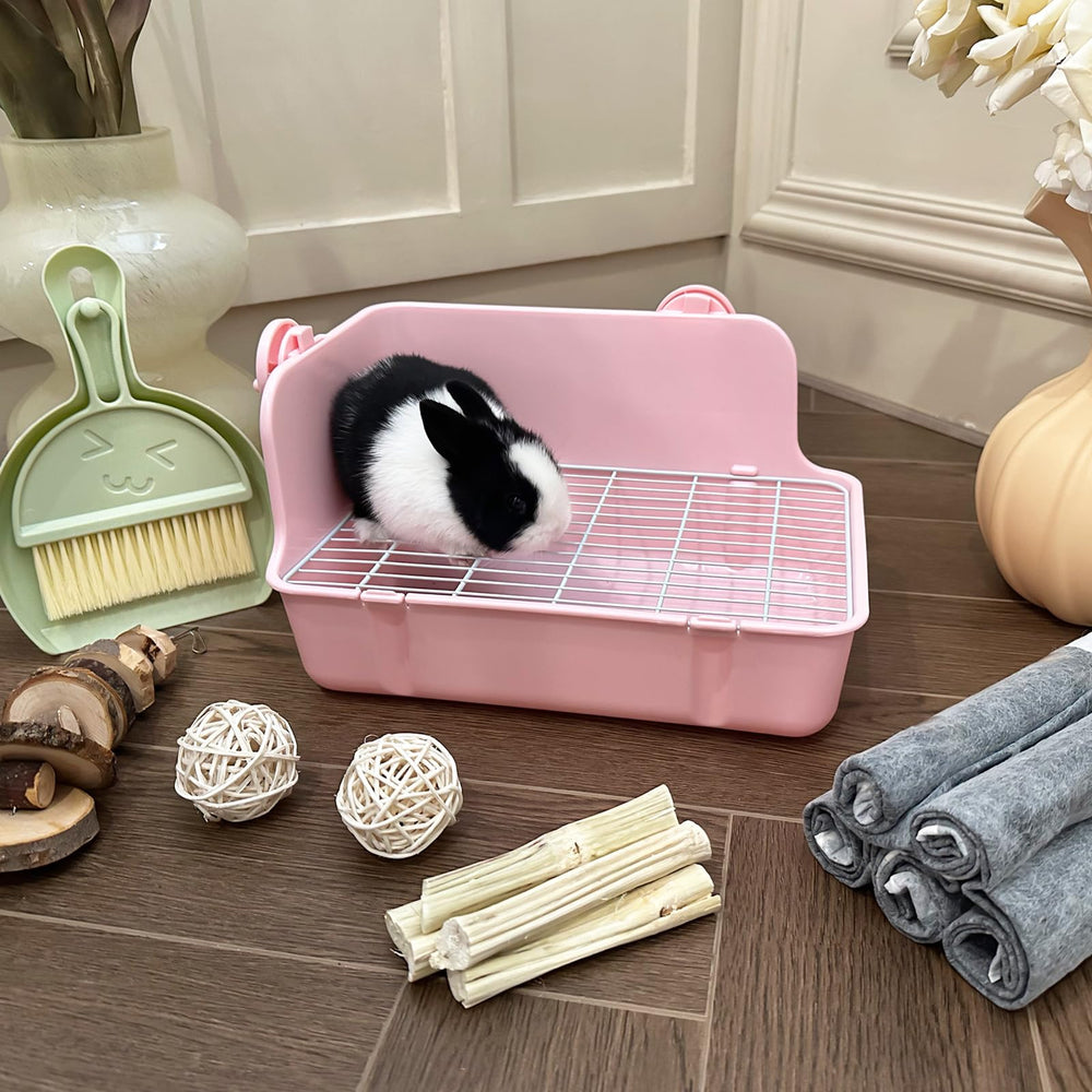 RubyHOME small-medium pets litter box fits rabbits, guinea pigs, and ferrets