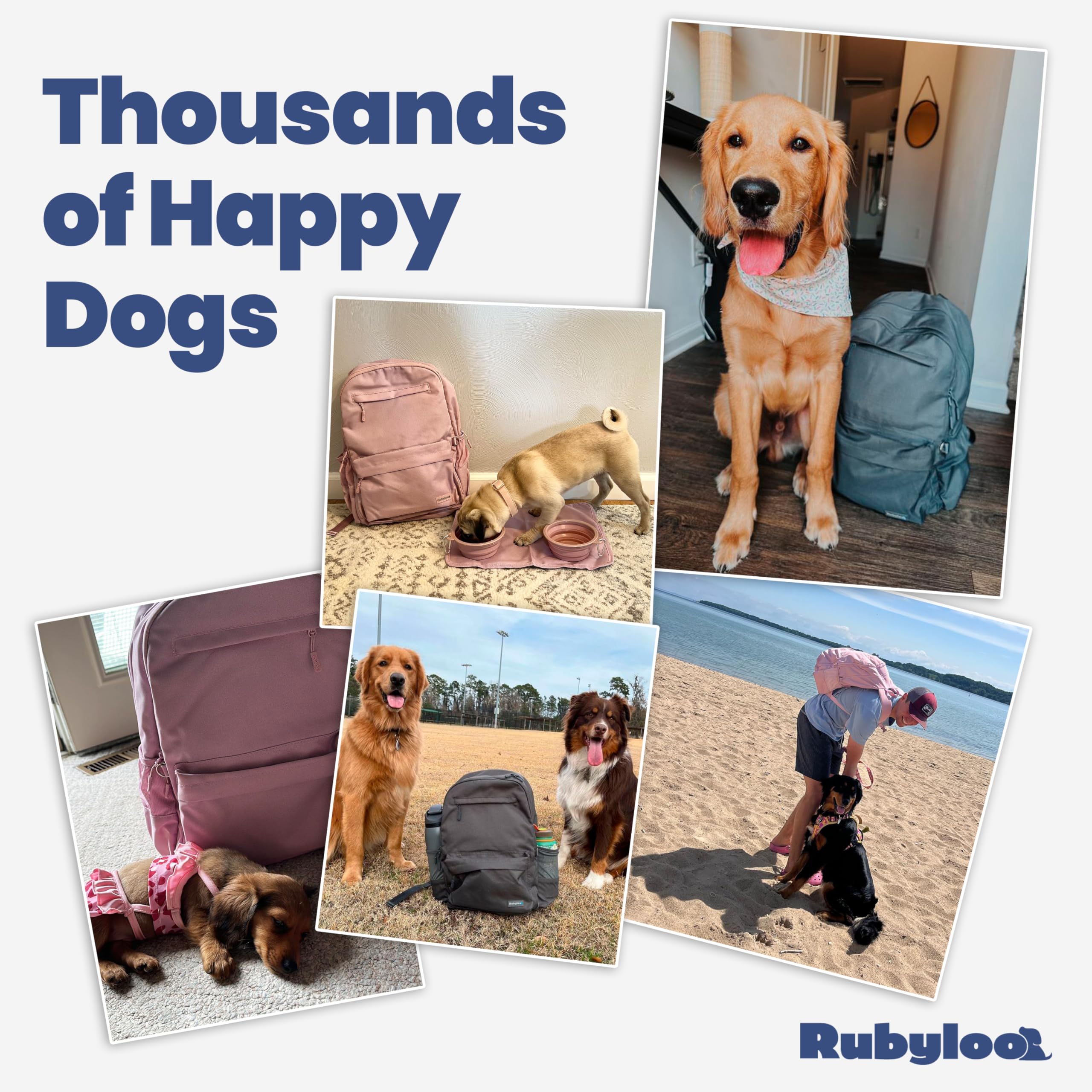 Rubyloo dog travel bag travel-ready design ideal for adventures with dogs.