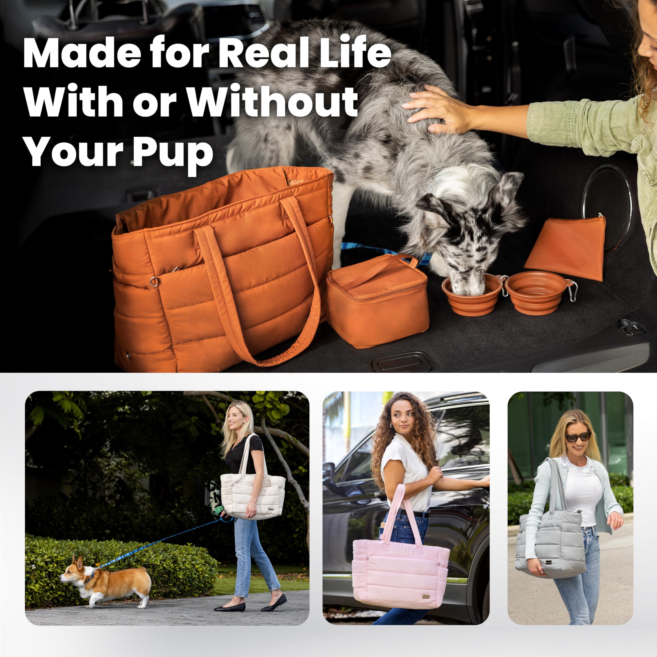 Rubyloo lightweight quilted nylon makes the bag easy to carry and clean.