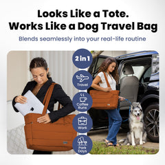 Rubyloo Puffer Dog Travel Bag interior compartments demonstrating nine-pocket layout