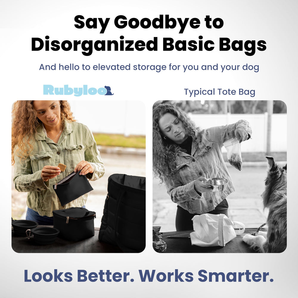 Rubyloo Puffer Tote is lightweight for everyday errands and vet visits.