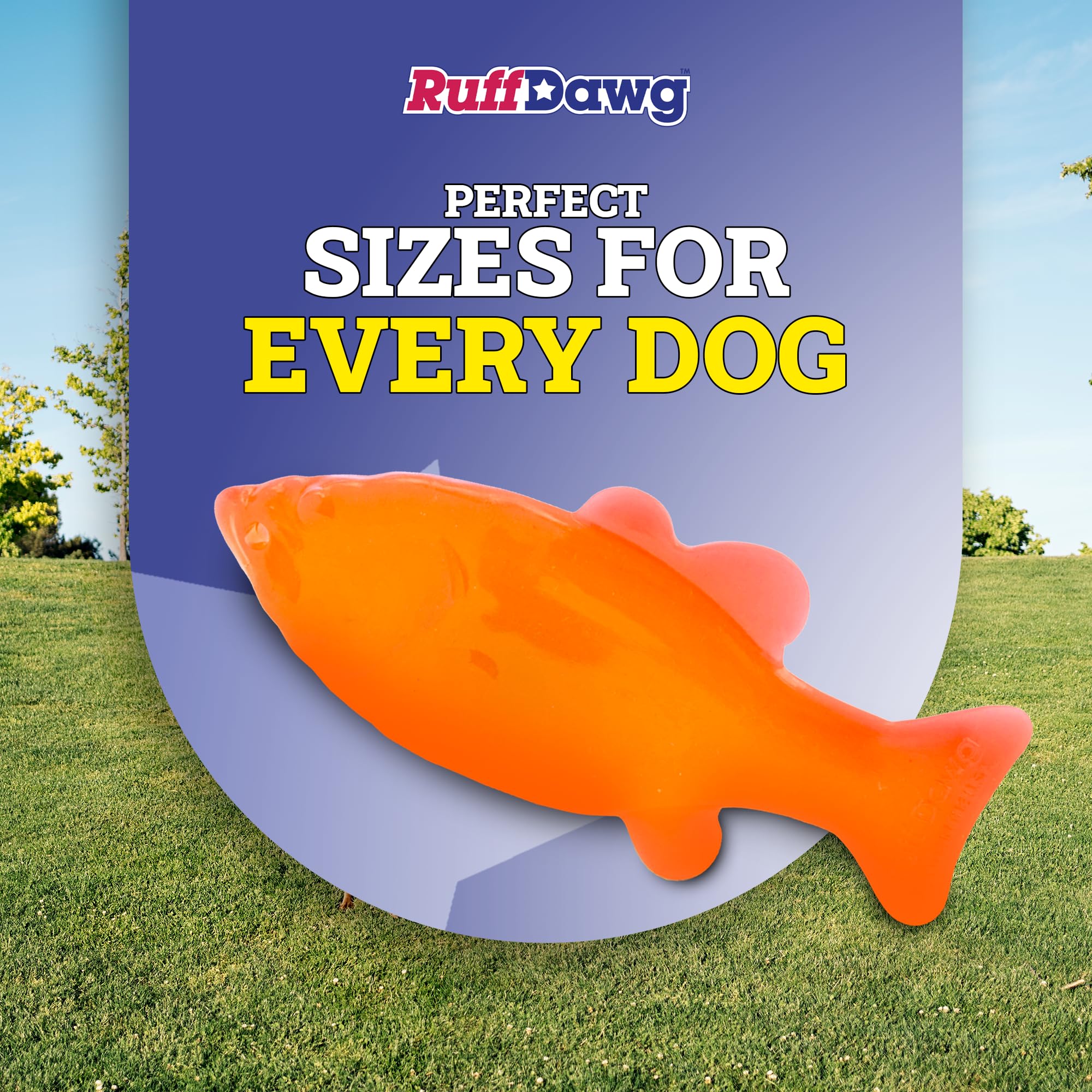 Ruff Dawg Flying Fish hole for tether enables interactive play.