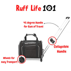 RUFF LIFE 101 wheel-trolley assembly demonstrates easy mobility and glide across terminals.