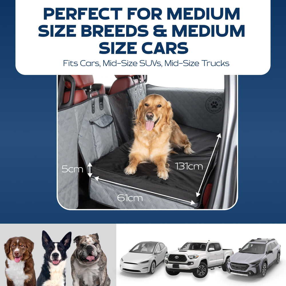 Ruff Liners dog bed non-slip base grips upholstery for secure rides.