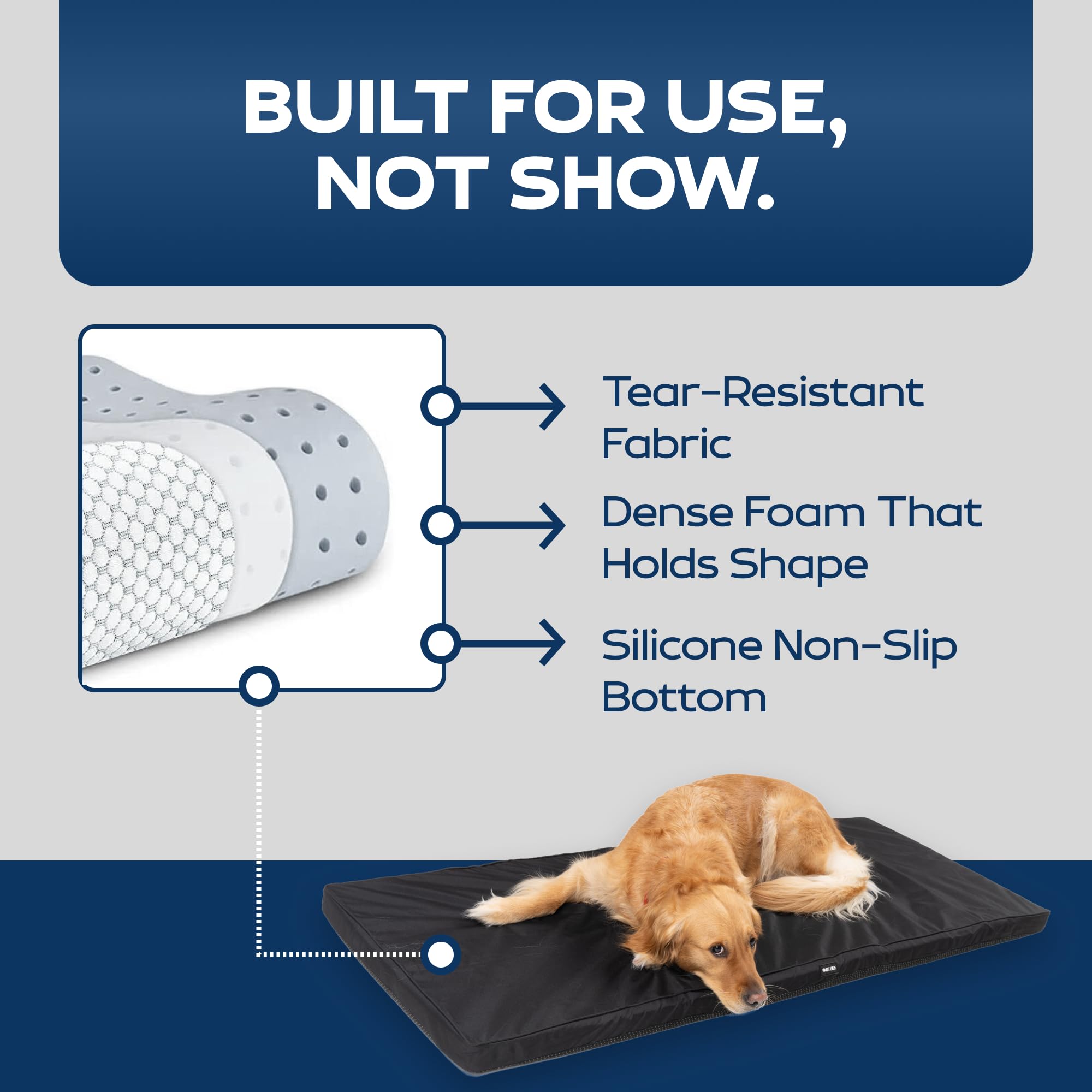 Ruff Liners non-slip base stays put on seat extenders for calm long rides.