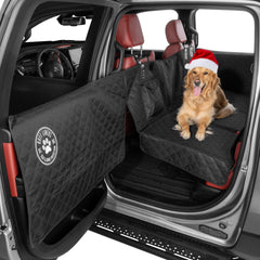 Ruff Liners large backseat extender creates a flat bridge for big dogs in full-size trucks.