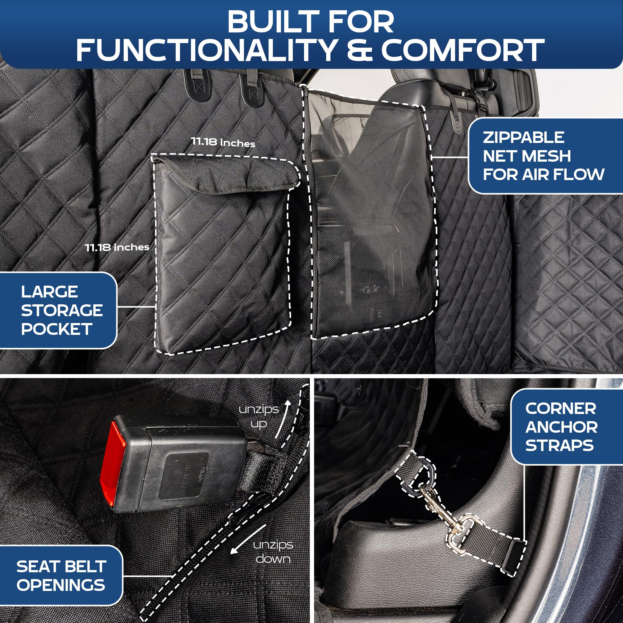 Ruff Liners XL installation with anchors ensures a secure fit in crew cab trucks.
