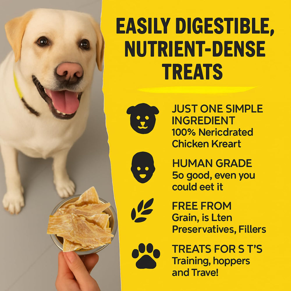 Ruff Town Rescue high-protein 80% chicken jerky—supports active dogs during training