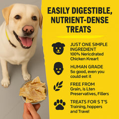 Ruff Town Rescue high-protein 80% chicken jerky—supports active dogs during training