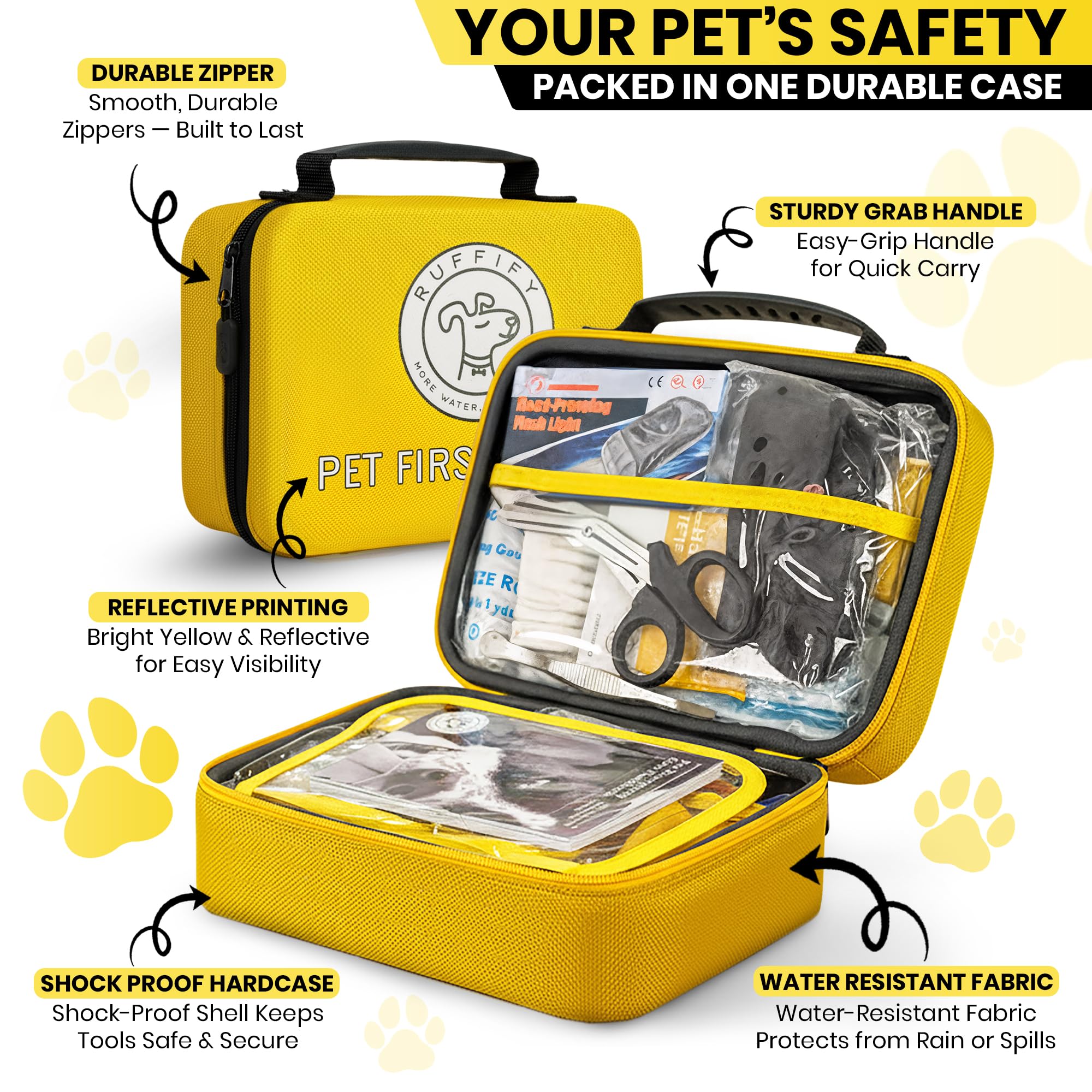 Ruffify dog first aid kit slip leash enables safe handling during minor injuries or exam prep