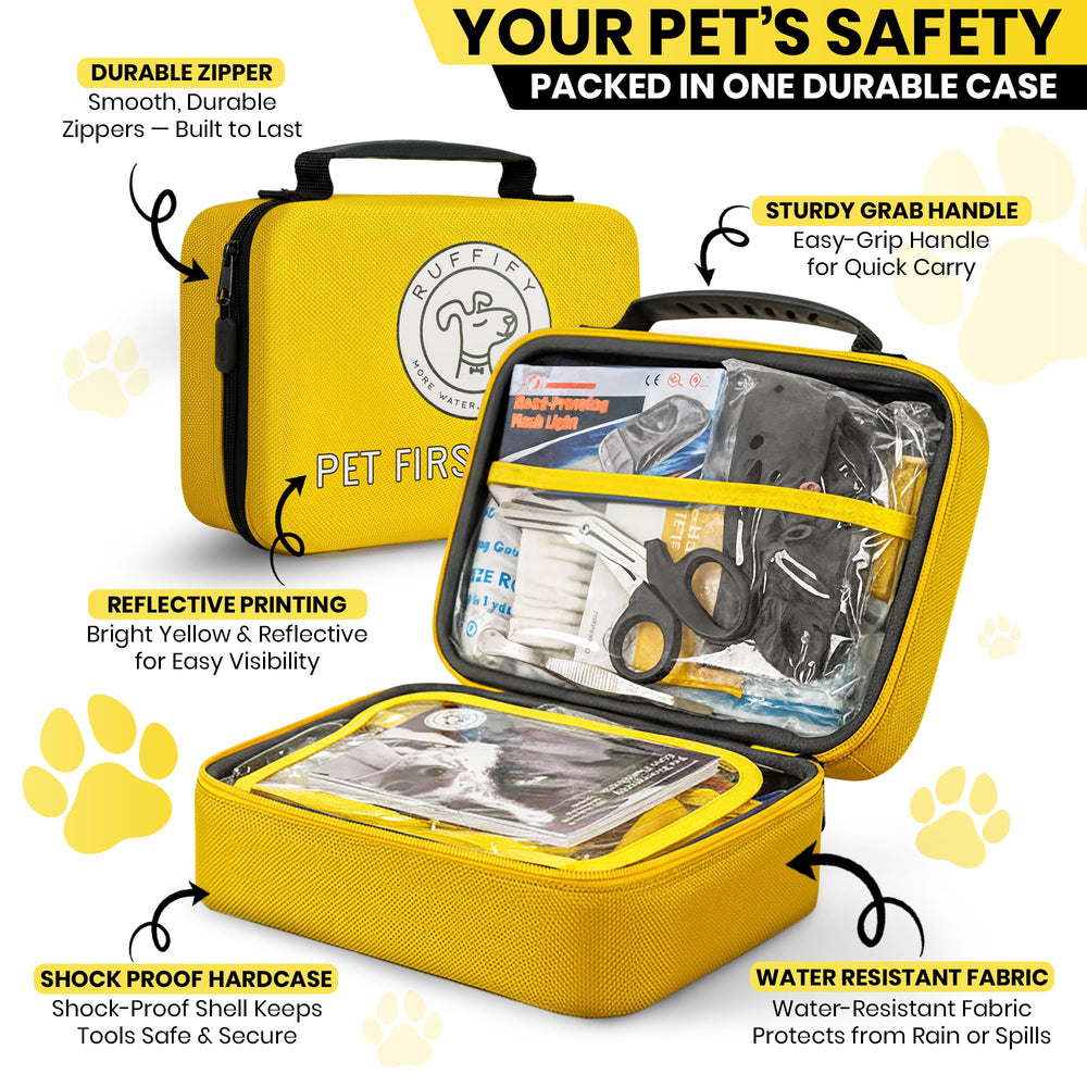 Ruffify dog first aid kit slip leash enables safe handling during minor injuries or exam prep