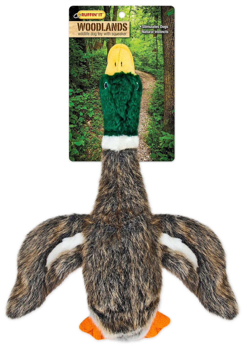 Ruffin' It peluche pato woodlands grande, frente, ideal para juego interactivo