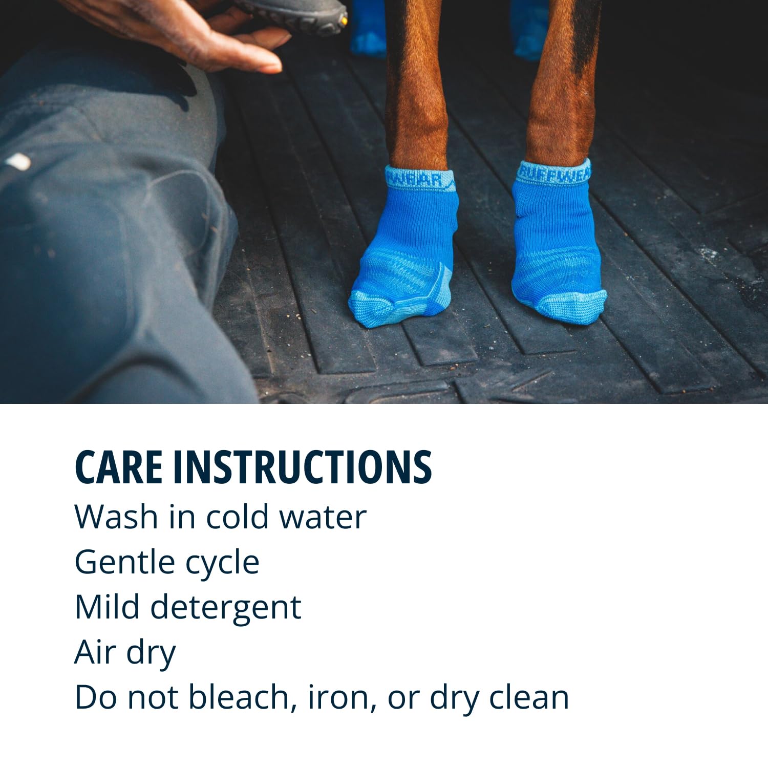 Ruffwear Bark'n Boot Socks blue pool in-the-wild illustrates versatile dog paw protection.