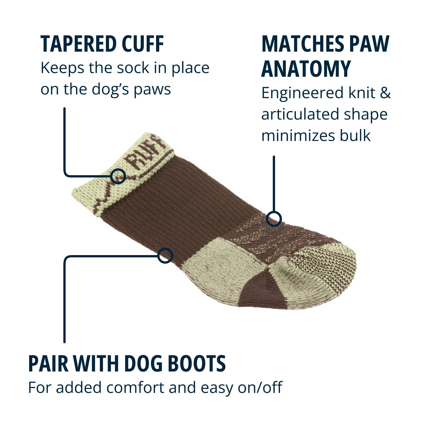 Ruffwear Bark'n Boot Socks stay-put cuff preventing slipping for steady walks.