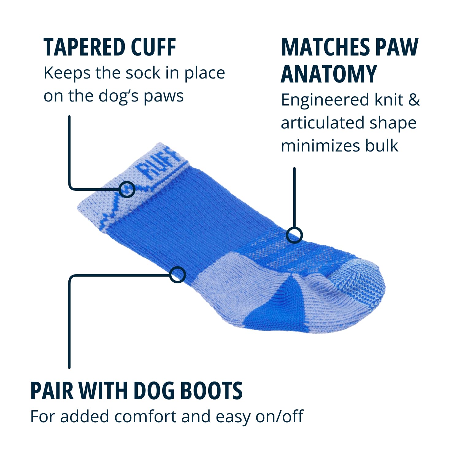 Ruffwear Bark'n Boot Socks stay-put cuff keeps liners secure during outdoor play