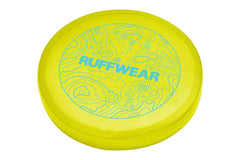 Ruffwear Camp Flyer dog frisbee in pack-ready pose showcasing ultralight, travel-friendly fetch
