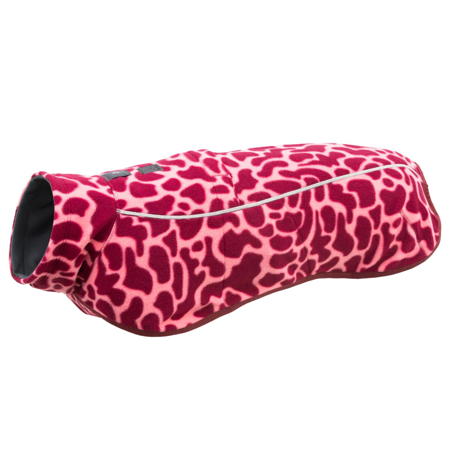 Ruffwear Climate Changer fleece vest in Berry Lava front view provides snug winter warmth.