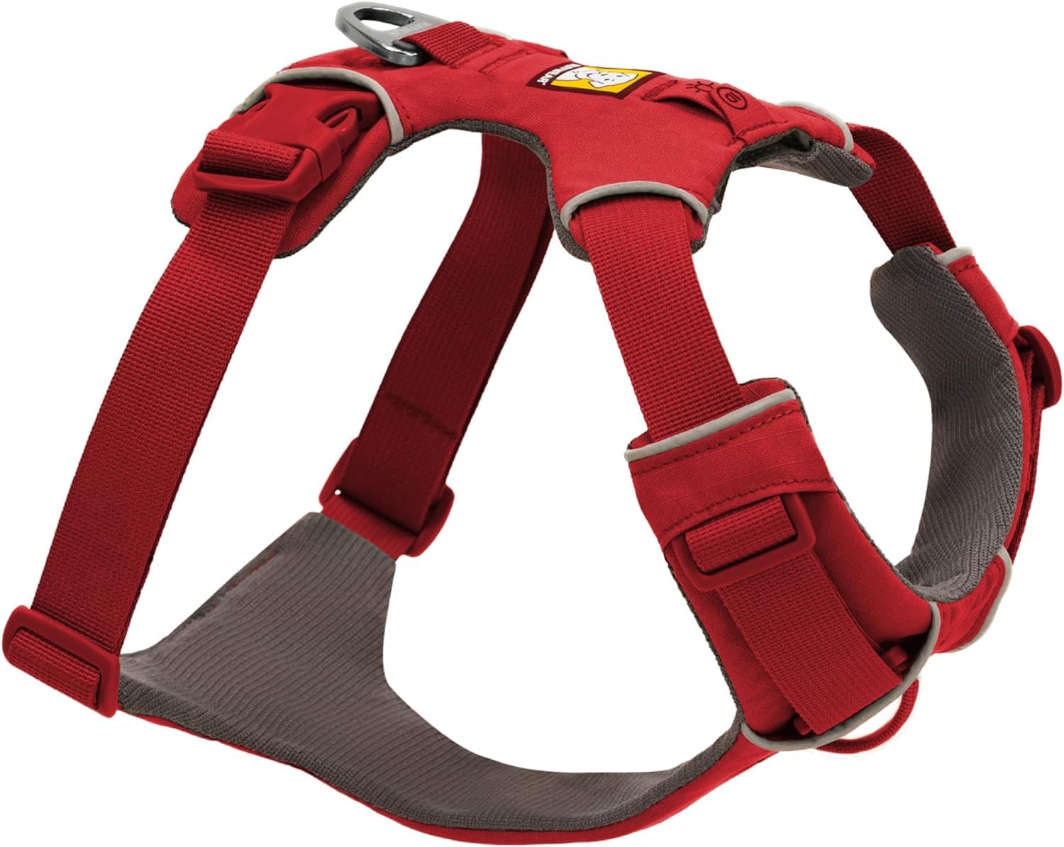 Ruffwear Front Range Harness back V-ring for secure daily walks and control.