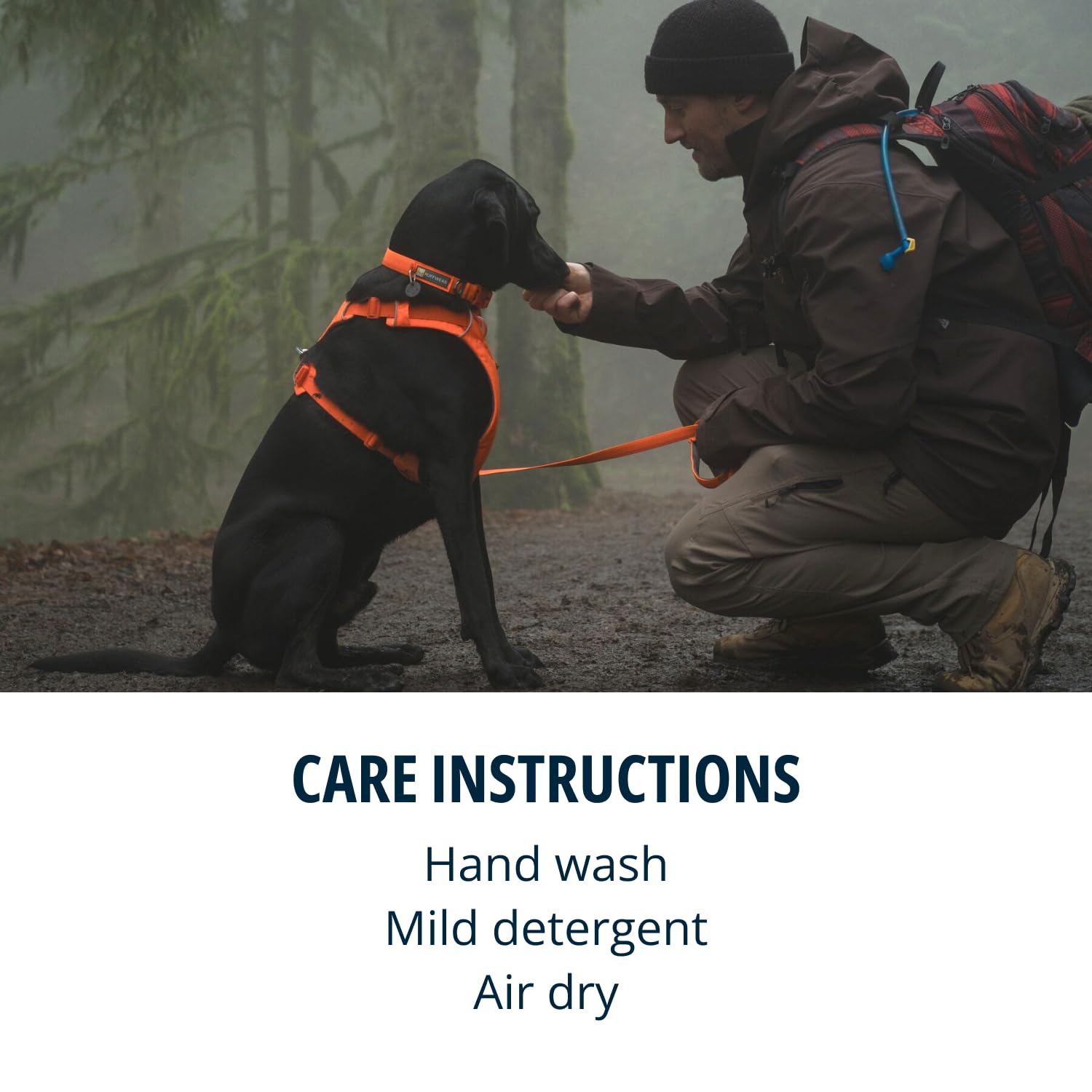 Ruffwear Front Range harness four-point adjustment ensures a secure fit.