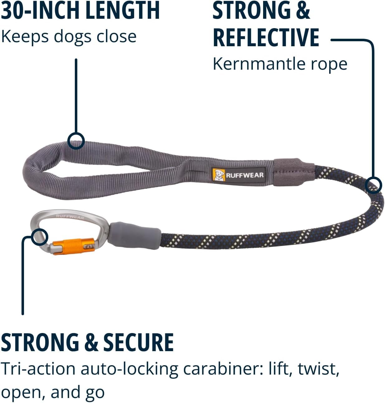 Ruffwear Knot-a-Long leash accessory loop lets you carry small essentials.