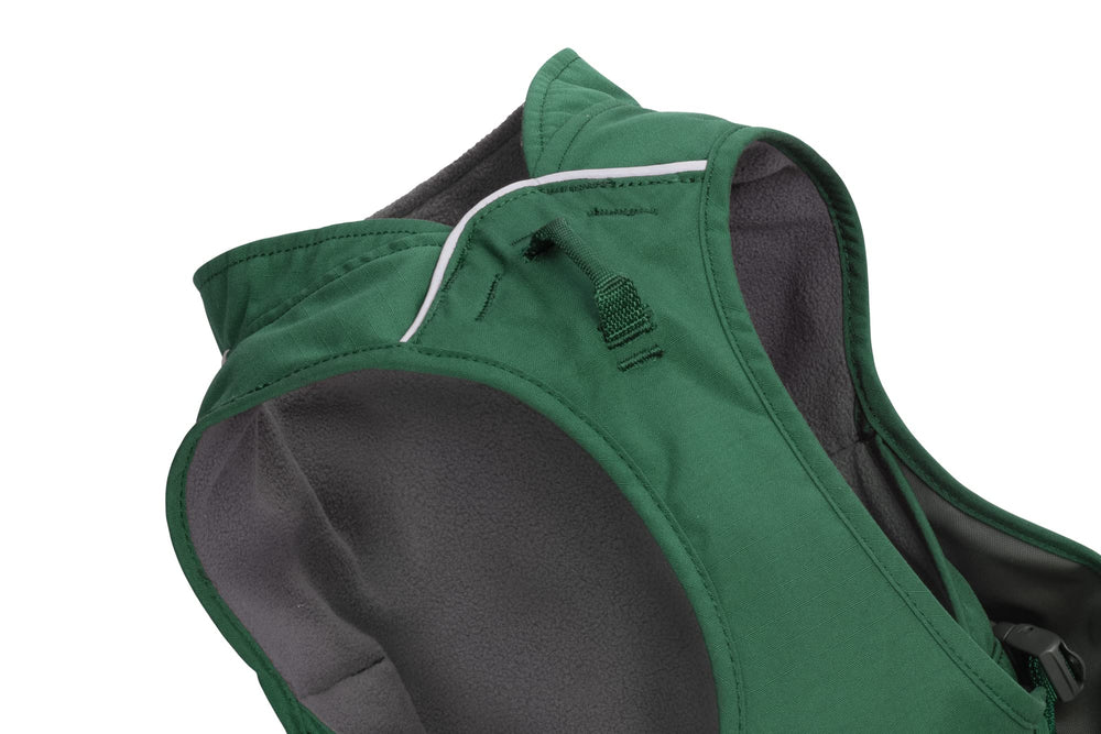 Ruffwear Overcoat Fuse jacket back view highlighting dual leash attachment points