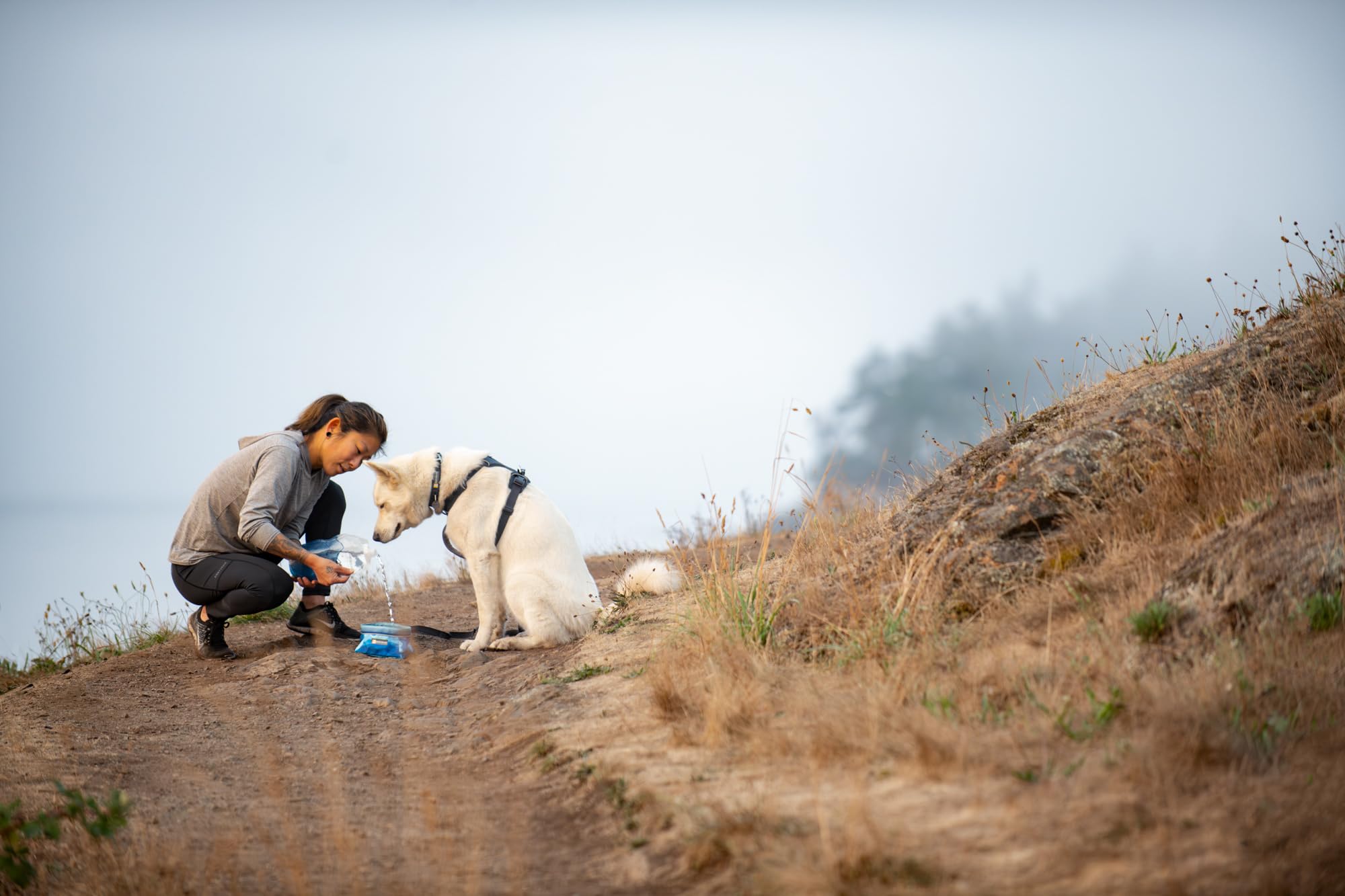 Ruffwear Quencher low-profile design helps prevent tipping on uneven terrain.
