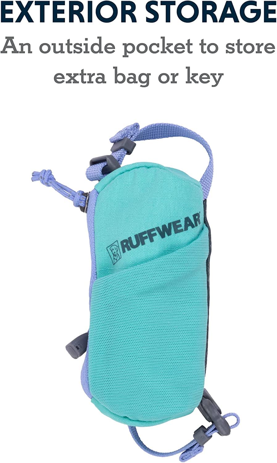 Ruffwear Stash Bag Mini mesh pocket stores keys or treats for quick access.