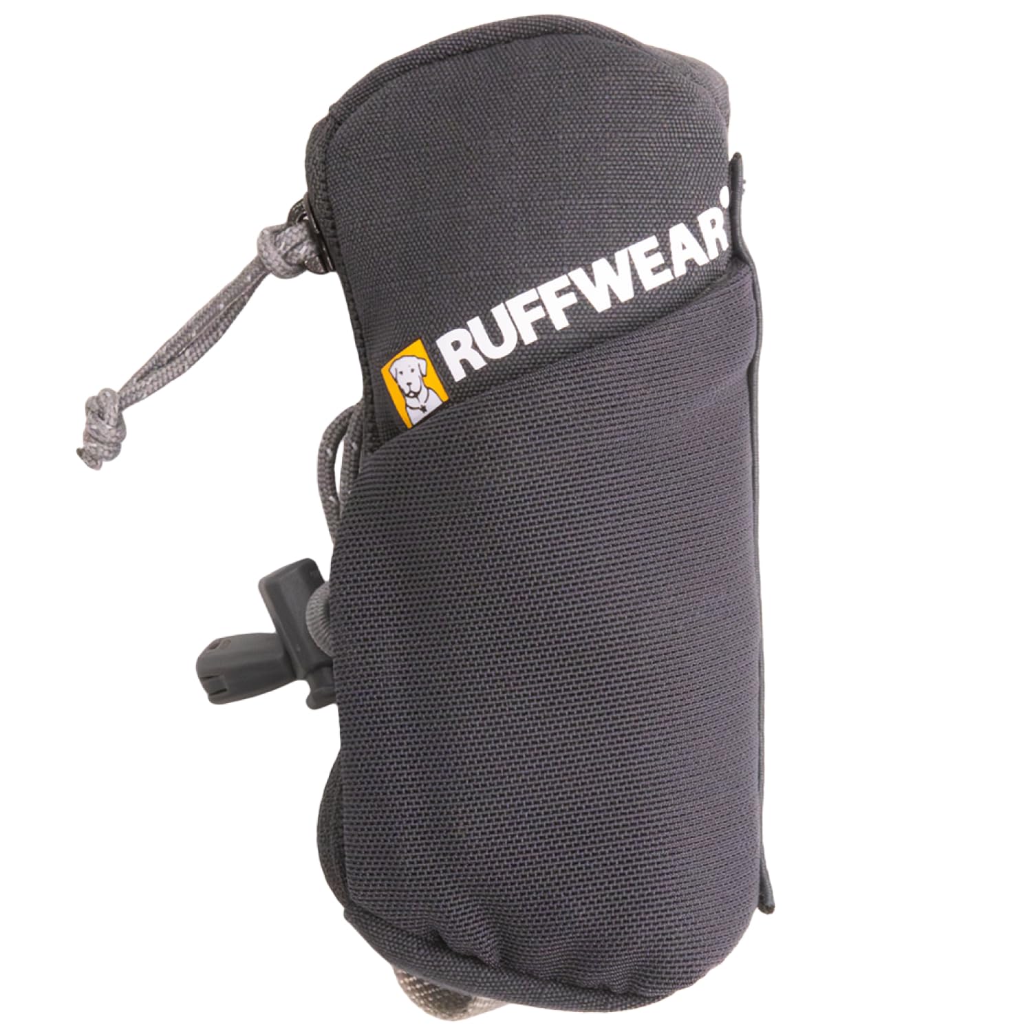 Ruffwear Stash Bag Mini mounts on leash for quick bag access during hikes.