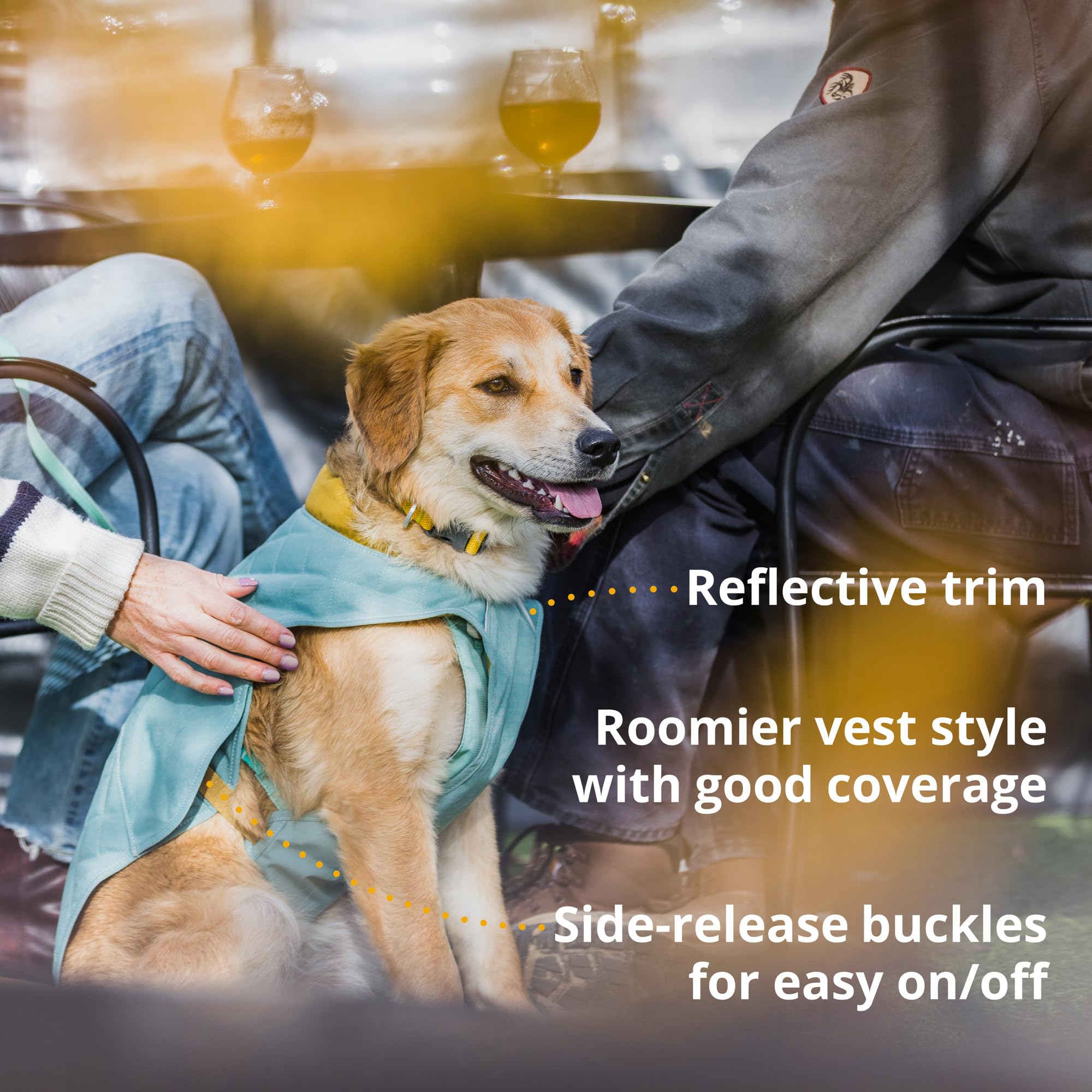 Ruffwear Stumptown Jacket 300D ripstop fabric withstands brush and light moisture.