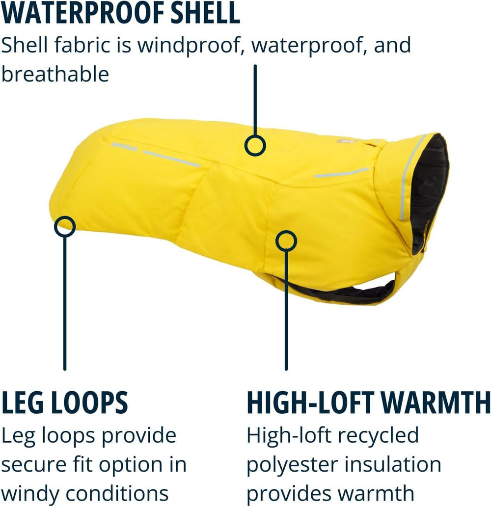 Ruffwear Vert Dog Winter Jacket easy-on-off buckles simplify dressing