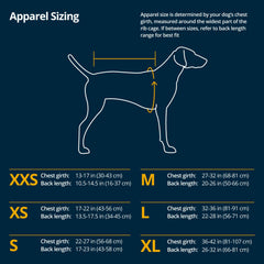 Ruffwear Vert Dog Winter Jacket leg loops secure coverage in gusty conditions