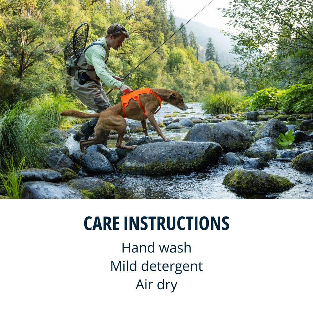 Ruffwear Web Master triple leash clip-in points on a hike.