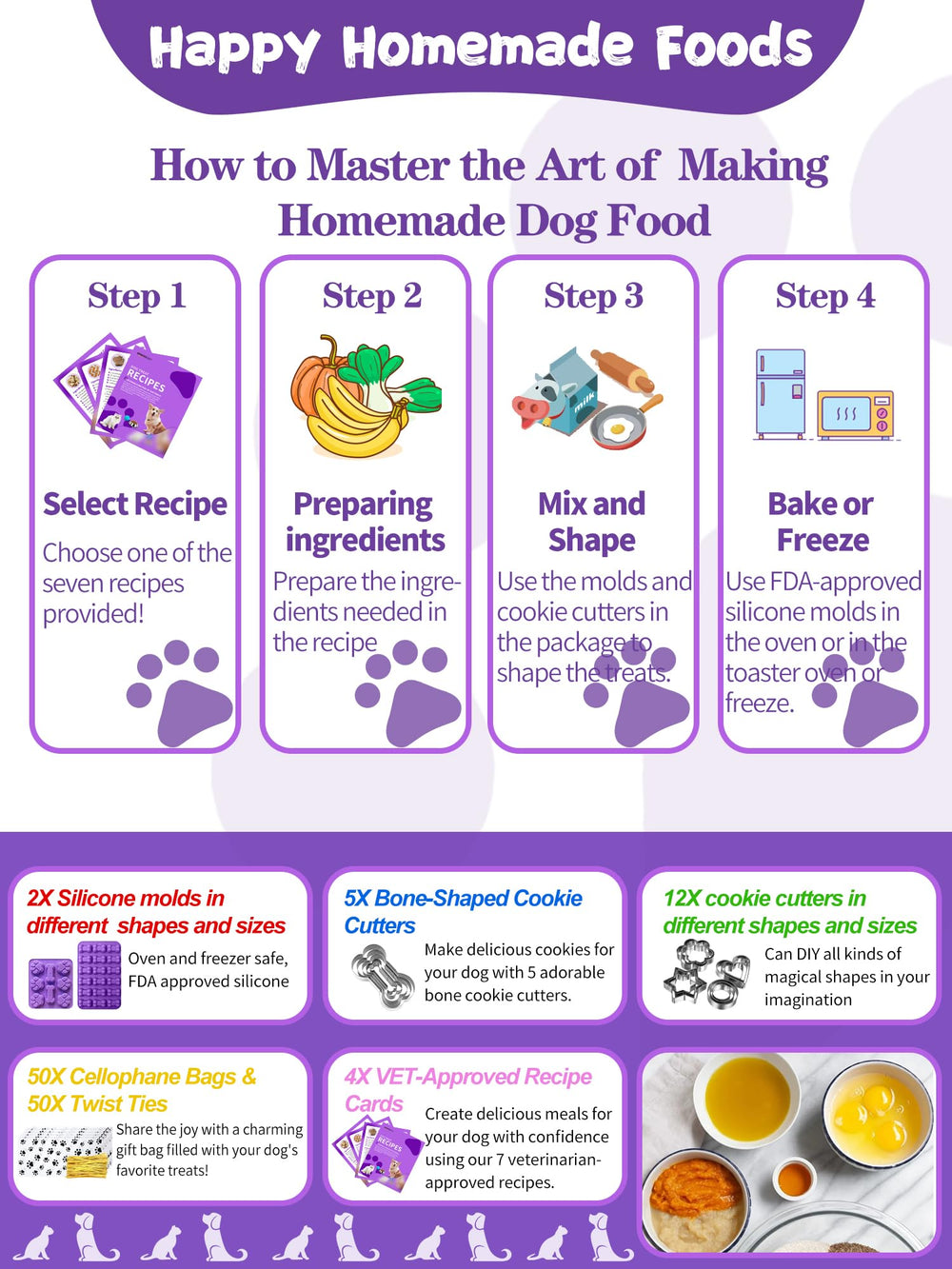 RUGVOMWM dog cookie cutters set in assorted shapes