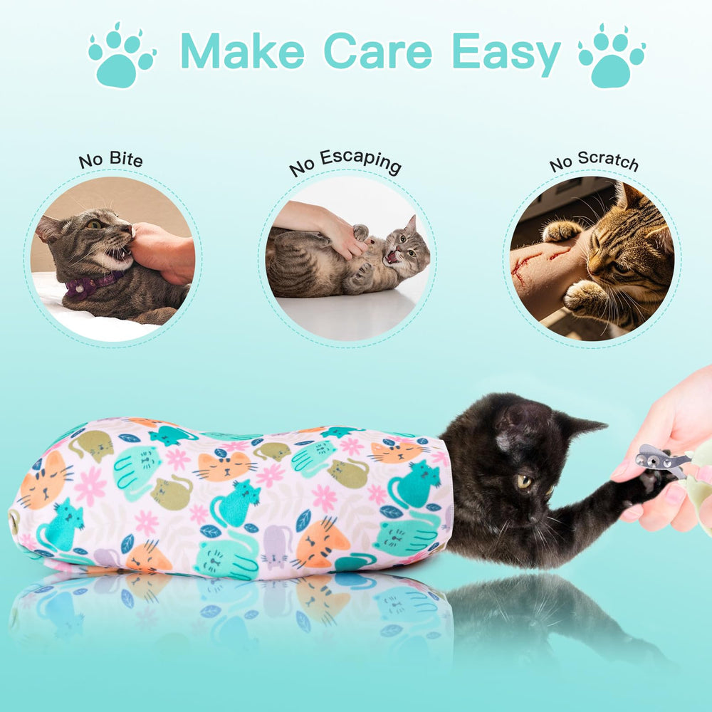 Ruiliangai cat grooming wrap nail-trimming scene demonstrates anti-escape design.