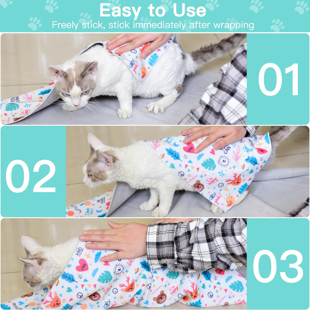 Ruiliangai cat restraint wrap prevents biting and escaping during nail trimming.